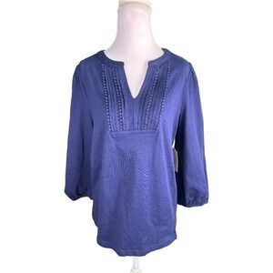 NWT.‎ St. John's Bay Women's Navy Blue Top M